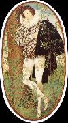 Nicholas Hilliard Leaning younger in rose bush Spain oil painting artist
